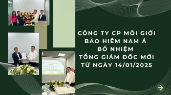 CÔNG TY CỔ PHẦN MÔI GIỚI BẢO HIỂM NAM Á BỔ NHIỆM TỔNG GIÁM ĐỐC MỚI TỪ NGÀY 14/01/2025